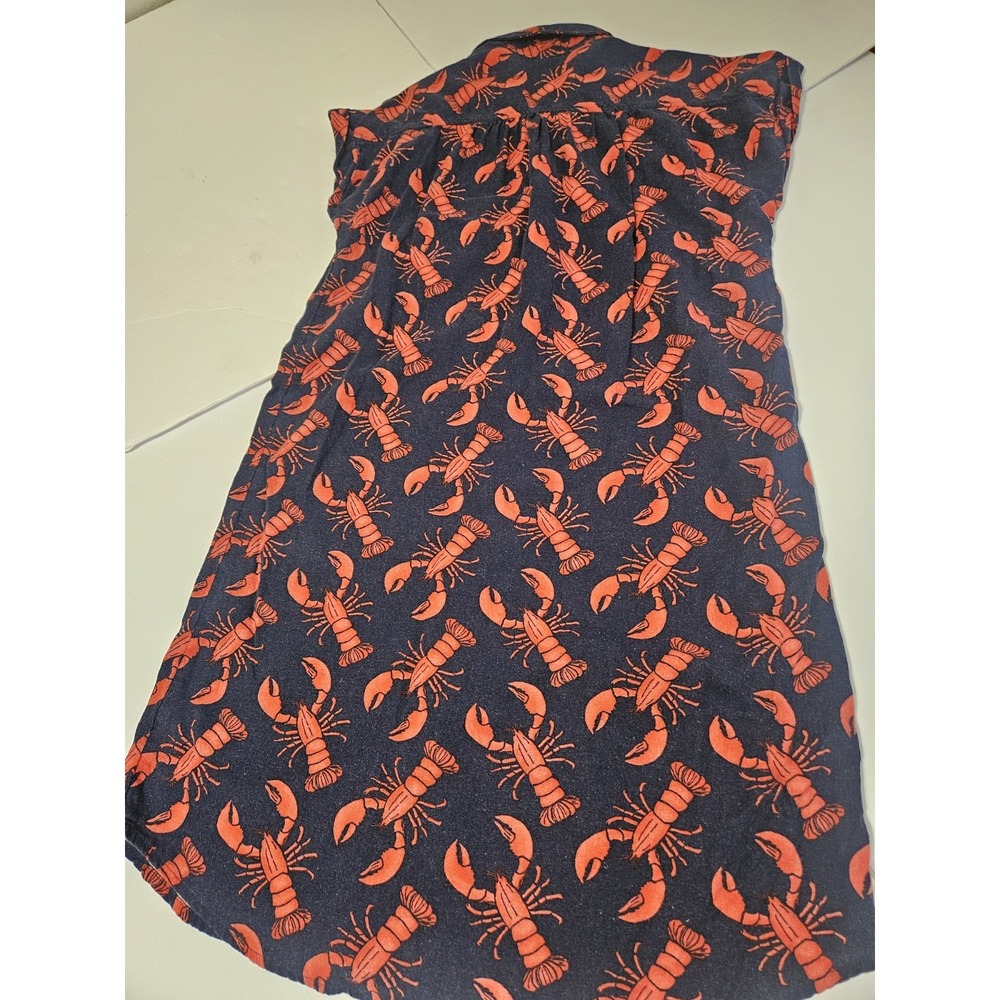 Old Navy Lobster Shirt Dress Tunic Short Sleeve Blue Red Kitsch Size Medium Fish - Picture 5 of 7